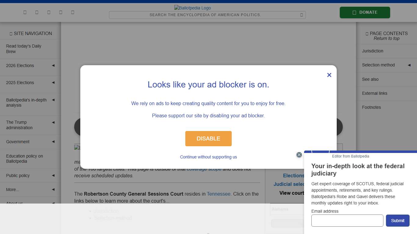 Robertson County General Sessions Court, Tennessee - Ballotpedia